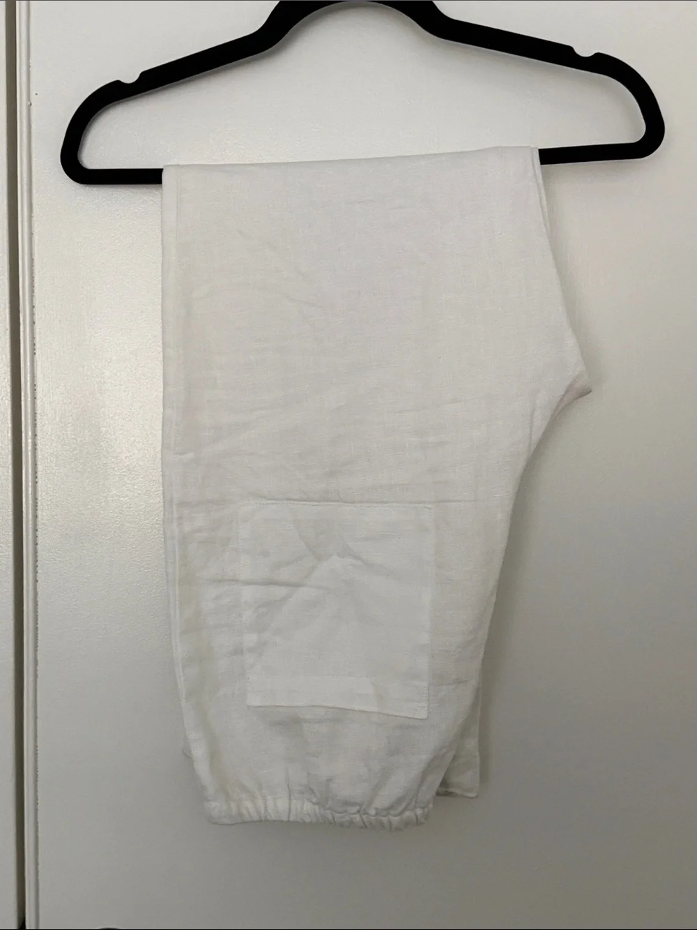 Reformation White Straight-Leg Linen Blend Trousers